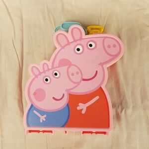 Peppa Pig Carry Storage Case Toy Kids Red 4 Figurines